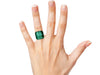 Large 14.76 Carat 14x14 Dark Green Natural Loose Zambian- Asscher Cut