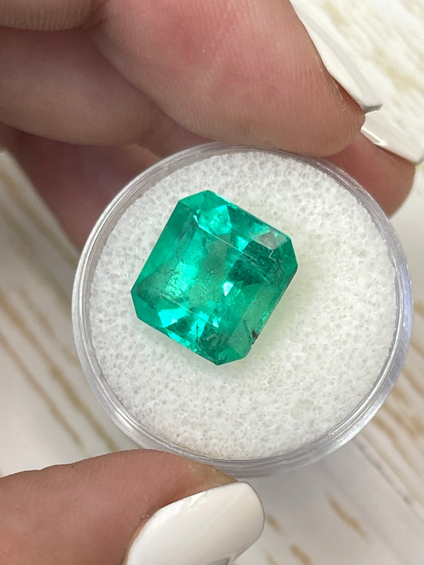 8.10 Carat 12.5x11.7 Vibrant Green Natural Loose Colombian Emerald-Asscher Cut