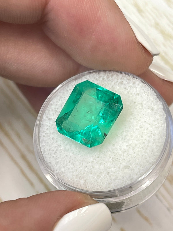 8.10 Carat 12.5x11.7 Vibrant Green Natural Loose Colombian Emerald-Asscher Cut