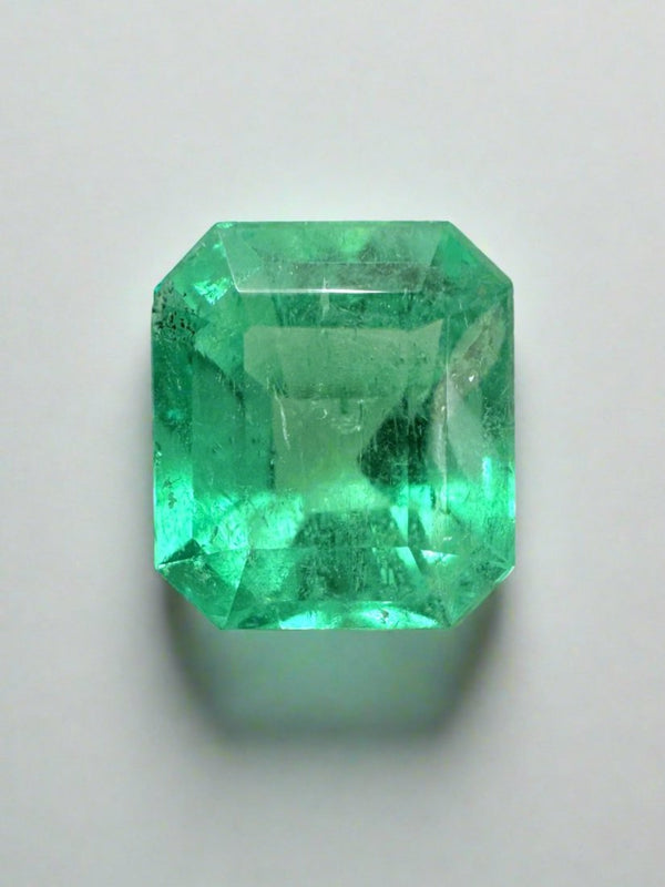 2.08 Carat Lime Yellowish Emerald Cut Natural Unset Colombian Emerald
