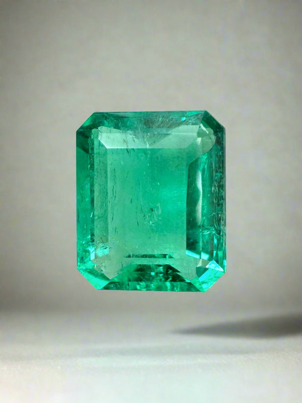 2.85 Carat 9.4x8 Crystalline Green Natural Loose Colombian Emerald- Emerald Cut
