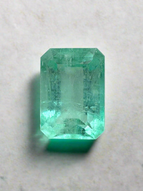 3.54 Carat 11x8 Seafoam Green Natural Loose Colombian Emerald-Emerald Cut