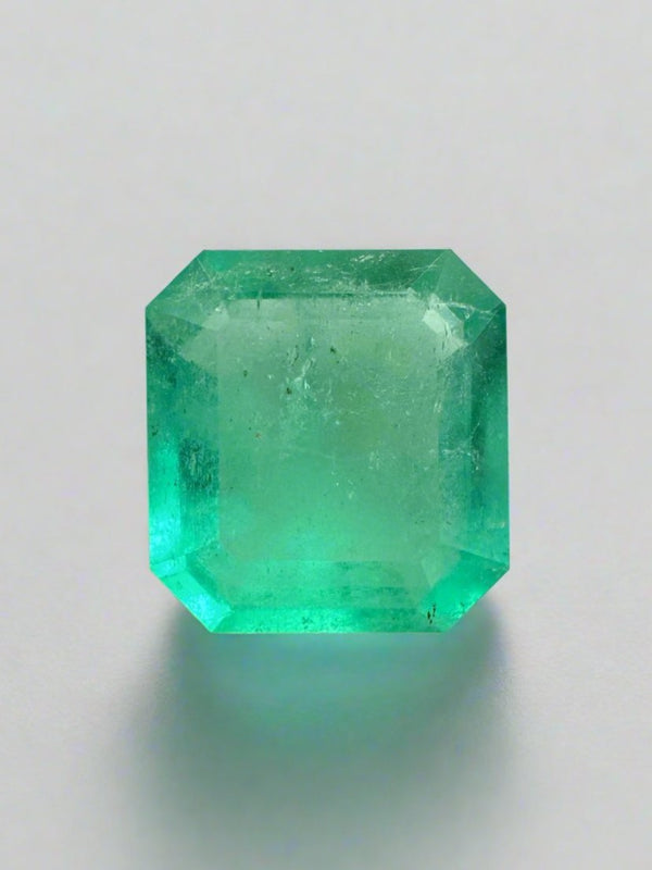 3.59 Carat 10.5x10 Sping Green Loose Colombian Emerald-Asscher Cut