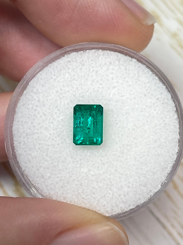 0.80 Carat 6.5x5 Fine Loose Colombian Emerald-Emerald Cut