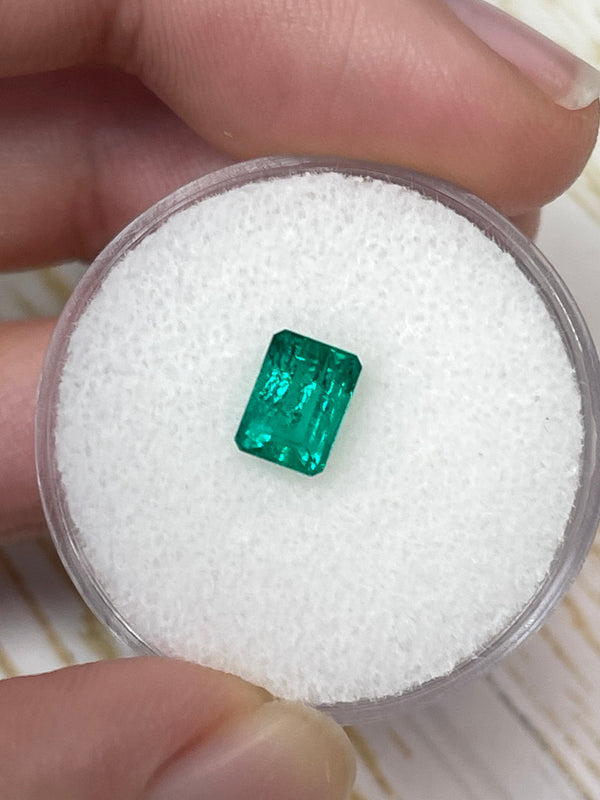 0.80 Carat 6.5x5 Fine Loose Colombian Emerald-Emerald Cut