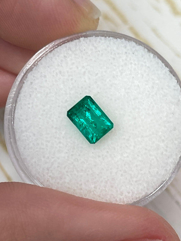 0.80 Carat 6.5x5 Fine Loose Colombian Emerald-Emerald Cut
