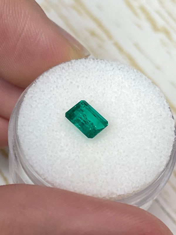 0.80 Carat 6.5x5 Fine Loose Colombian Emerald-Emerald Cut