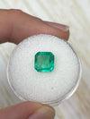 1.53 Carat 8x8 Rare Spready Yellowish Green Cut Natural Loose Colombian Emerald