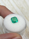 1.53 Carat 8x8 Rare Spready Yellowish Green Cut Natural Loose Colombian Emerald