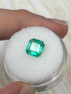 1.53 Carat 8x8 Rare Spready Yellowish Green Cut Natural Loose Colombian Emerald