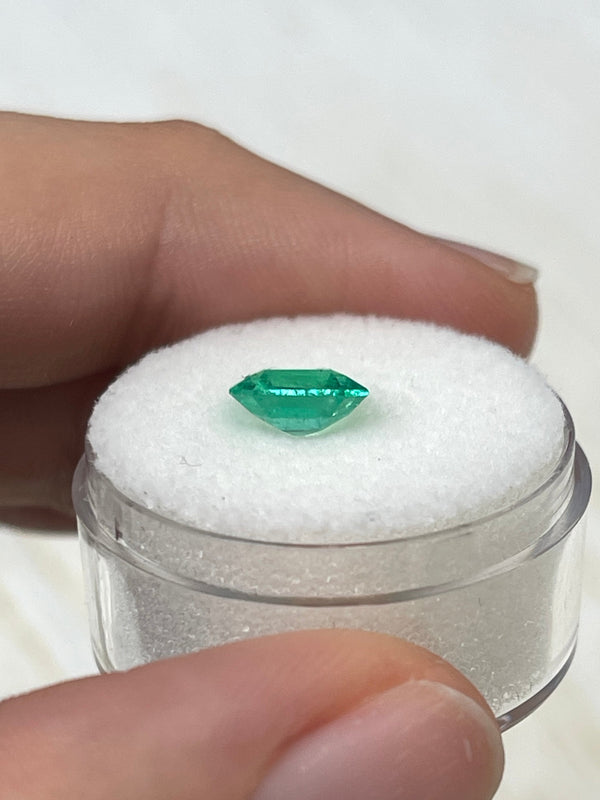 1.53 Carat 8x8 Rare Spready Yellowish Green Cut Natural Loose Colombian Emerald