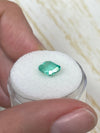 1.60 Carat 7.5x6.5 Pastel Light Green Loose Colombian Emeralds-Emerald Cut