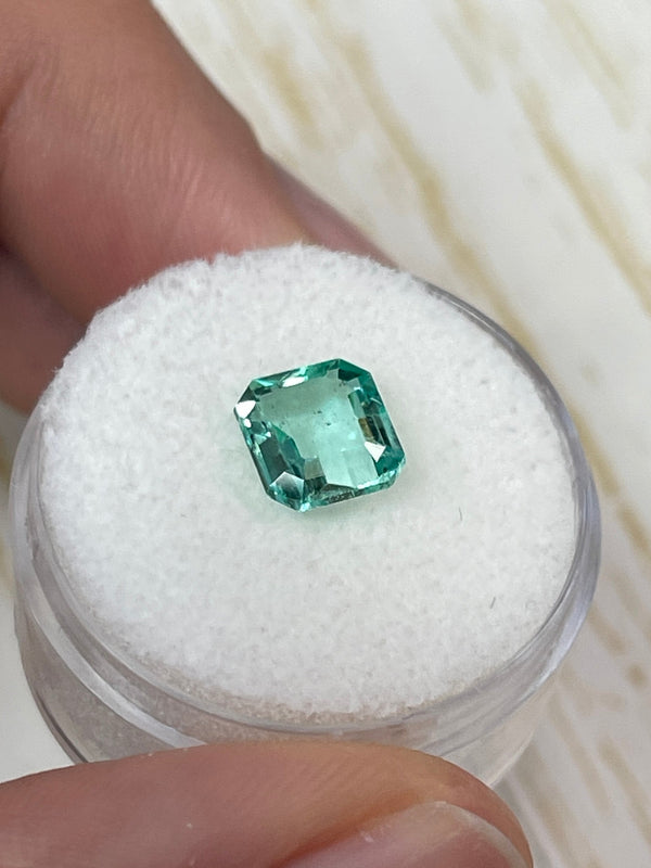 1.74 Carat Freckled Portrait Cut Loose Colombian Emerald- Asscher Cut