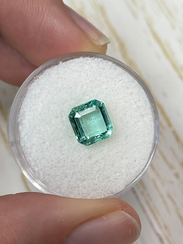 1.74 Carat Freckled Portrait Cut Loose Colombian Emerald- Asscher Cut