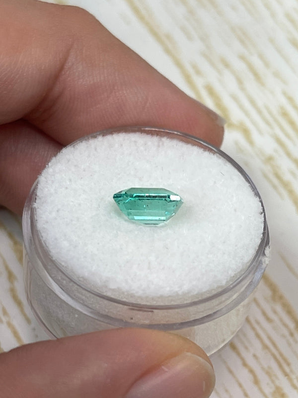 1.74 Carat Freckled Portrait Cut Loose Colombian Emerald- Asscher Cut