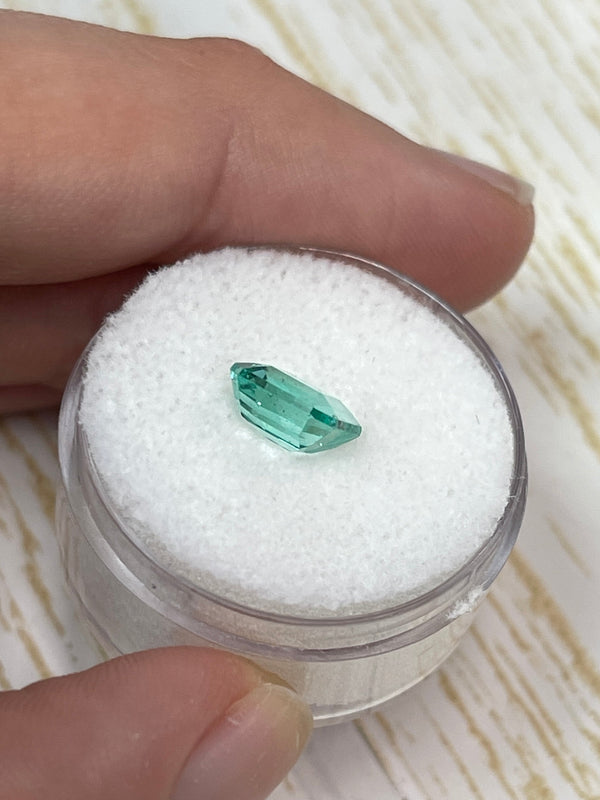 1.74 Carat Freckled Portrait Cut Loose Colombian Emerald- Asscher Cut