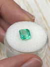 1.78 Carat 7.5x7 Chipped Limish Green Asscher Cut Natural Unset Colombian Emerald