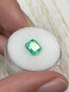 1.78 Carat 7.5x7 Chipped Limish Green Asscher Cut Natural Unset Colombian Emerald