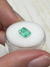 1.78 Carat 7.5x7 Chipped Limish Green Asscher Cut Natural Unset Colombian Emerald