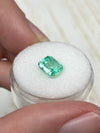 1.78 Carat 7.5x7 Chipped Limish Green Asscher Cut Natural Unset Colombian Emerald