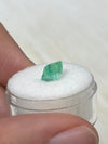 1.78 Carat 7.5x7 Chipped Limish Green Asscher Cut Natural Unset Colombian Emerald