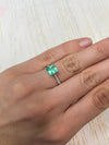 1.78 Carat 7.5x7 Chipped Limish Green Asscher Cut Natural Unset Colombian Emerald