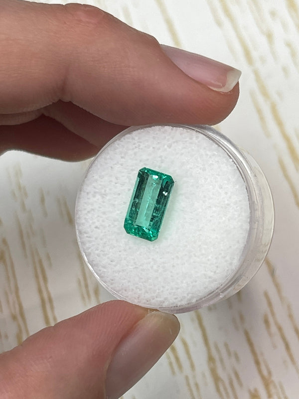 1.80 Carat VVS 10x6 Slender Bluish Green Loose Colombian Emerald-Emerald Cut
