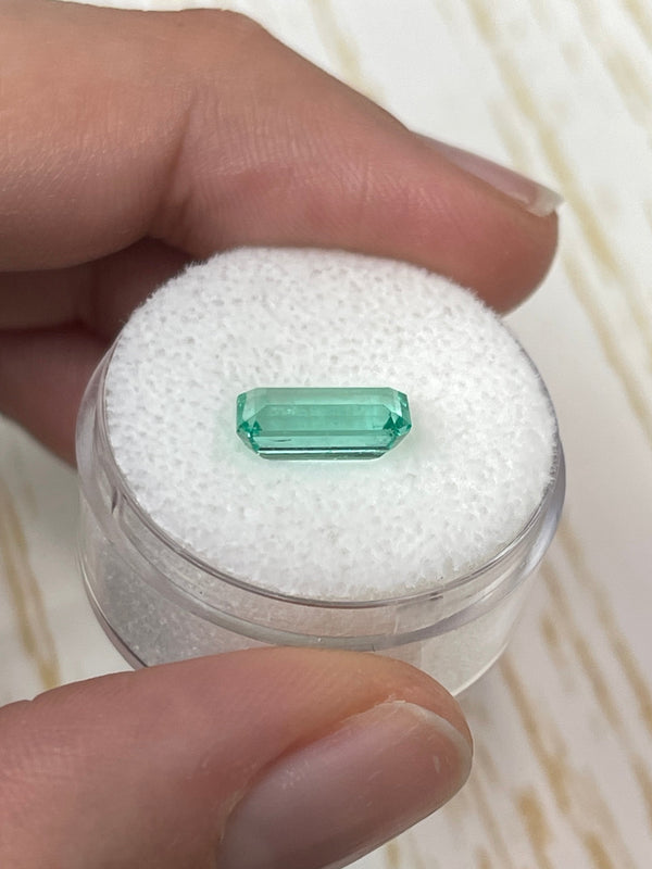 1.80 Carat VVS 10x6 Slender Bluish Green Loose Colombian Emerald-Emerald Cut
