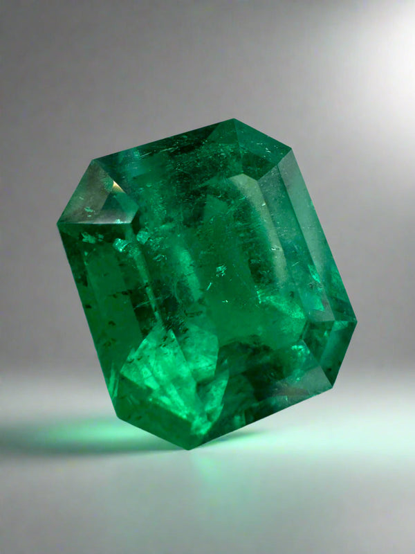 Large 12.81 Carat GRS Minor Oil Vivid Green Colombian Emerald-Loose