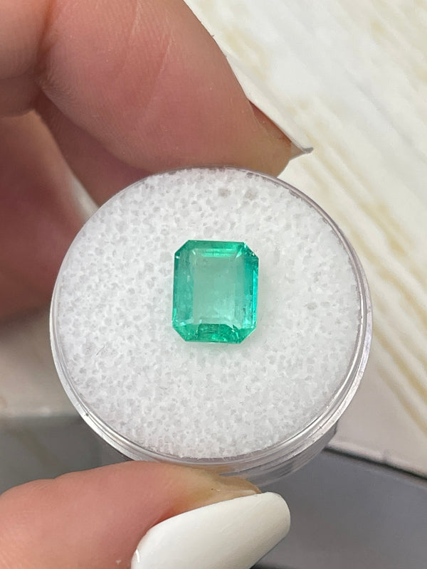 2.34 Carat 9x7.5 Light Bluish Natural Loose Colombian Emerald-Emerald Cut