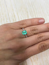 1.91 Carat 8x6 Bluish Green Natural Loose Colombian Emerald-Emerald Cut