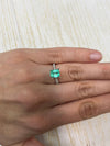 1.91 Carat 8x6 Bluish Green Natural Loose Colombian Emerald-Emerald Cut
