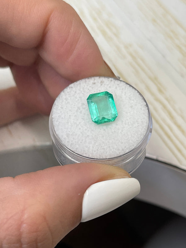 2.34 Carat 9x7.5 Light Bluish Natural Loose Colombian Emerald-Emerald Cut