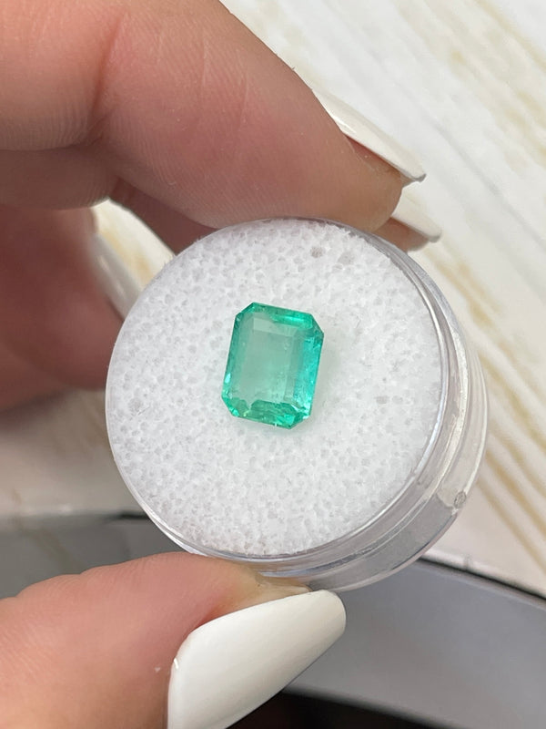 2.34 Carat 9x7.5 Light Bluish Natural Loose Colombian Emerald-Emerald Cut