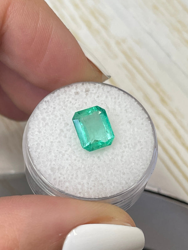 2.34 Carat 9x7.5 Light Bluish Natural Loose Colombian Emerald-Emerald Cut