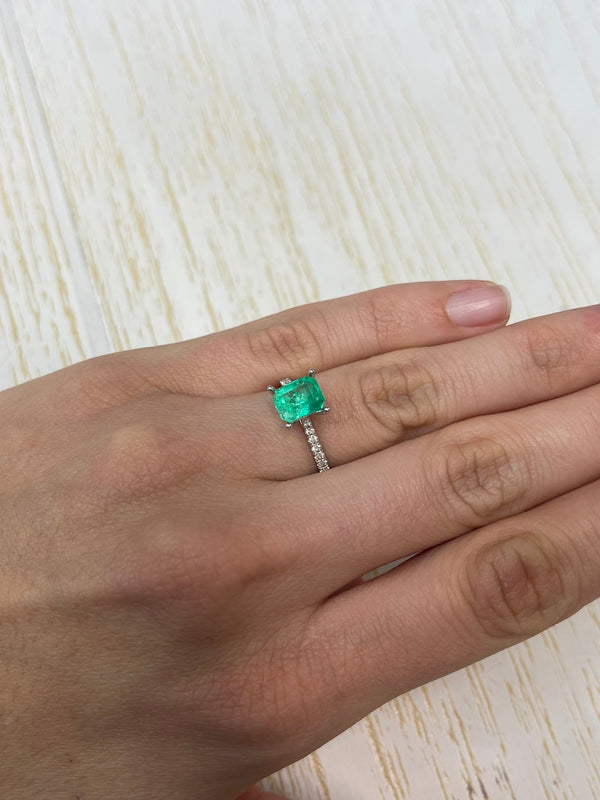 1.92 Carat 8x7 Vivacious Muzo Green Natural Loose Colombian Emerald- Emerald Cut