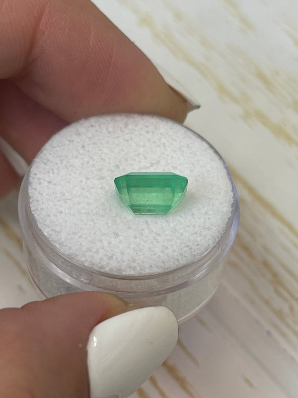 2.62 Carat 9.5x8 Glowy Yellowish Green Natural Loose Colombian Emerald-Emerald Cut