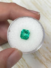1.96 Carat 7.6x6.7 Vivid GLOWING Green Natural Loose Colombian Emerald-Emerald Cut