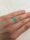 1.96 Carat 7.6x6.7 Vivid GLOWING Green Natural Loose Colombian Emerald-Emerald Cut