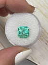 3.87 Carat 9x9 Glowy Light Green Loose Colombian Emerald-Asscher Cut with Clipped Corners