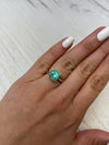 3.87 Carat 9x9 Glowy Light Green Loose Colombian Emerald-Asscher Cut with Clipped Corners