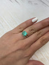 3.87 Carat 9x9 Glowy Light Green Loose Colombian Emerald-Asscher Cut with Clipped Corners