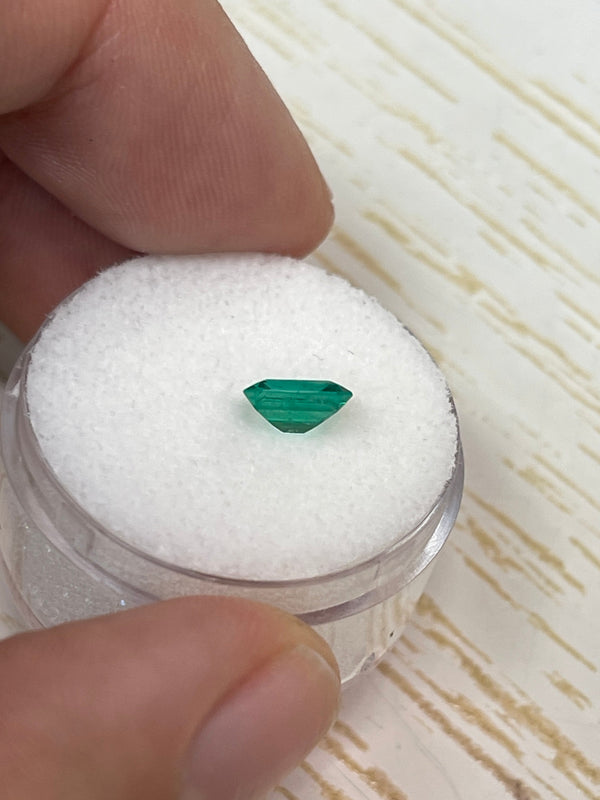 0.90 Carat 7x6 Vivid Green Natural Loose Colombian Emerald- Emerald Cut