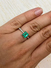 0.90 Carat 7x6 Vivid Green Natural Loose Colombian Emerald- Emerald Cut