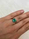 2.44 Carat Freckled 8.4x8.4 Bluish Green Natural Loose Colombian Emerald- Asscher Cut