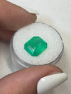 4.55 Carat 11x10 Neon Natural Loose Colombian Emerald-Emerald Cut