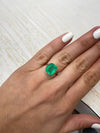 4.55 Carat 11x10 Neon Natural Loose Colombian Emerald-Emerald Cut