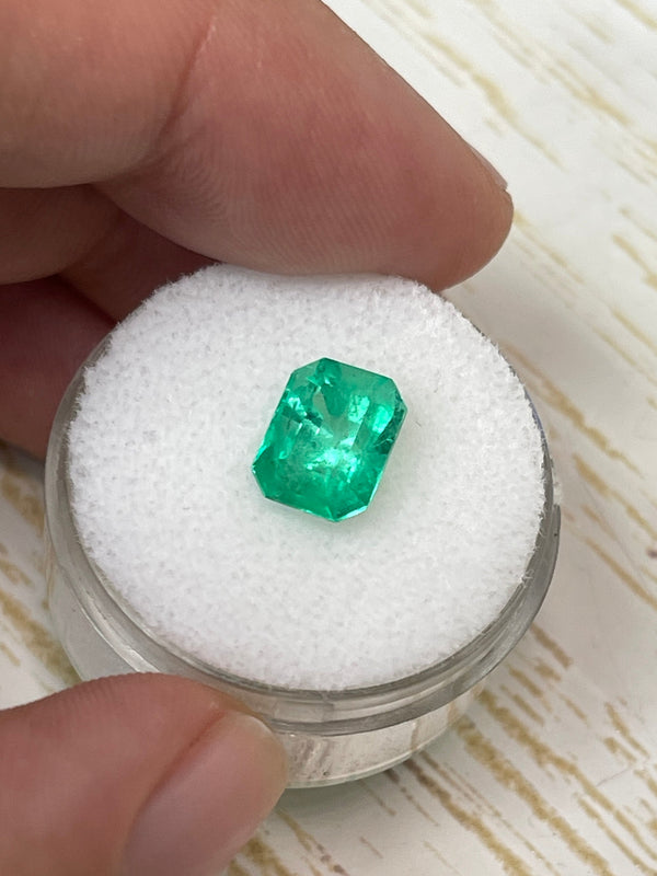 2.44 Carat 9x7 Spring Green Natural Loose Colombian Emerald-Emerald Cut