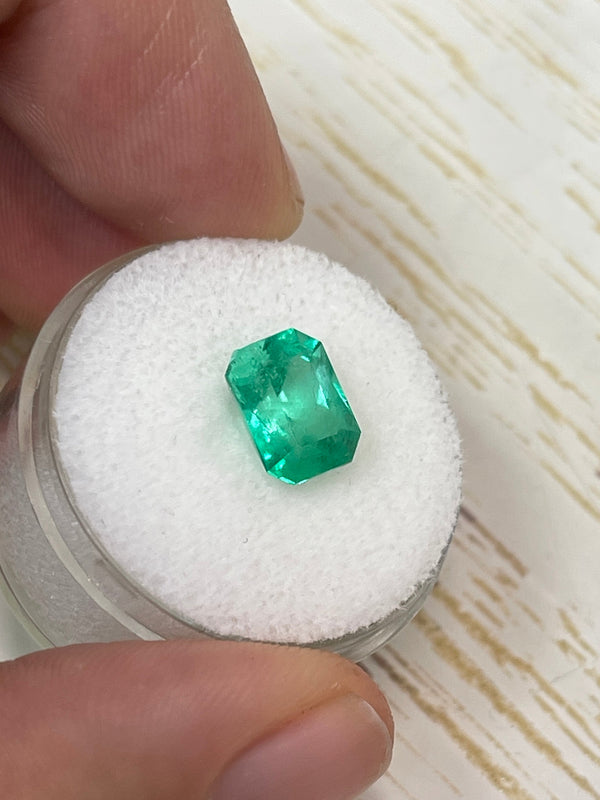 2.44 Carat 9x7 Spring Green Natural Loose Colombian Emerald-Emerald Cut