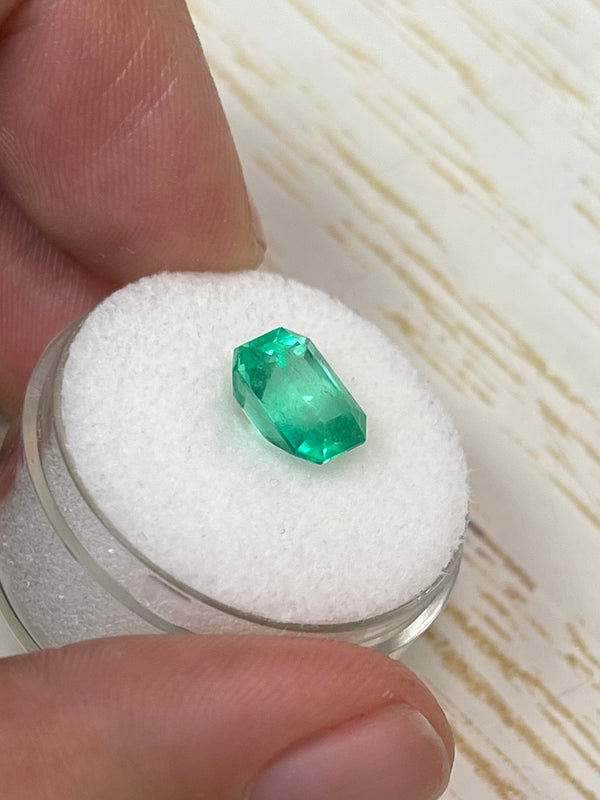 2.44 Carat 9x7 Spring Green Natural Loose Colombian Emerald-Emerald Cut